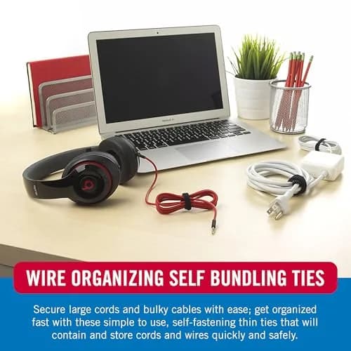 VELCRO Brand Reusable Cable Ties 15 inch (38 cm) Black & Gray, 30 Pack | Organize Large Cable Bundles thumbnail 3