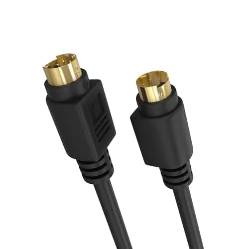 Cmple S Video Cable 6 ft SVHS 4-PIN Video Cable Mini Din S-Video Cord for Home Theater, Camcorder, DSS Receiver, DVD Player- Black | Low Signal Loss thumbnail 1