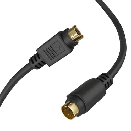 Cmple S Video Cable 6 ft SVHS 4-PIN Video Cable Mini Din S-Video Cord for Home Theater, Camcorder, DSS Receiver, DVD Player- Black | Low Signal Loss thumbnail 5