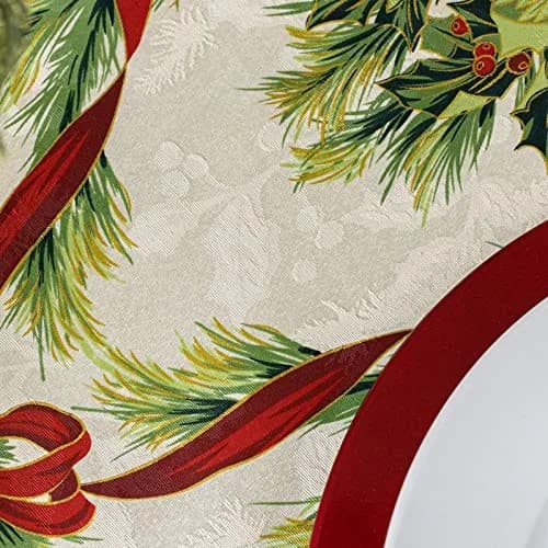 Benson Mills Christmas Ribbons Tablecloth 52" x 70" | Holiday Winter Decor thumbnail 7