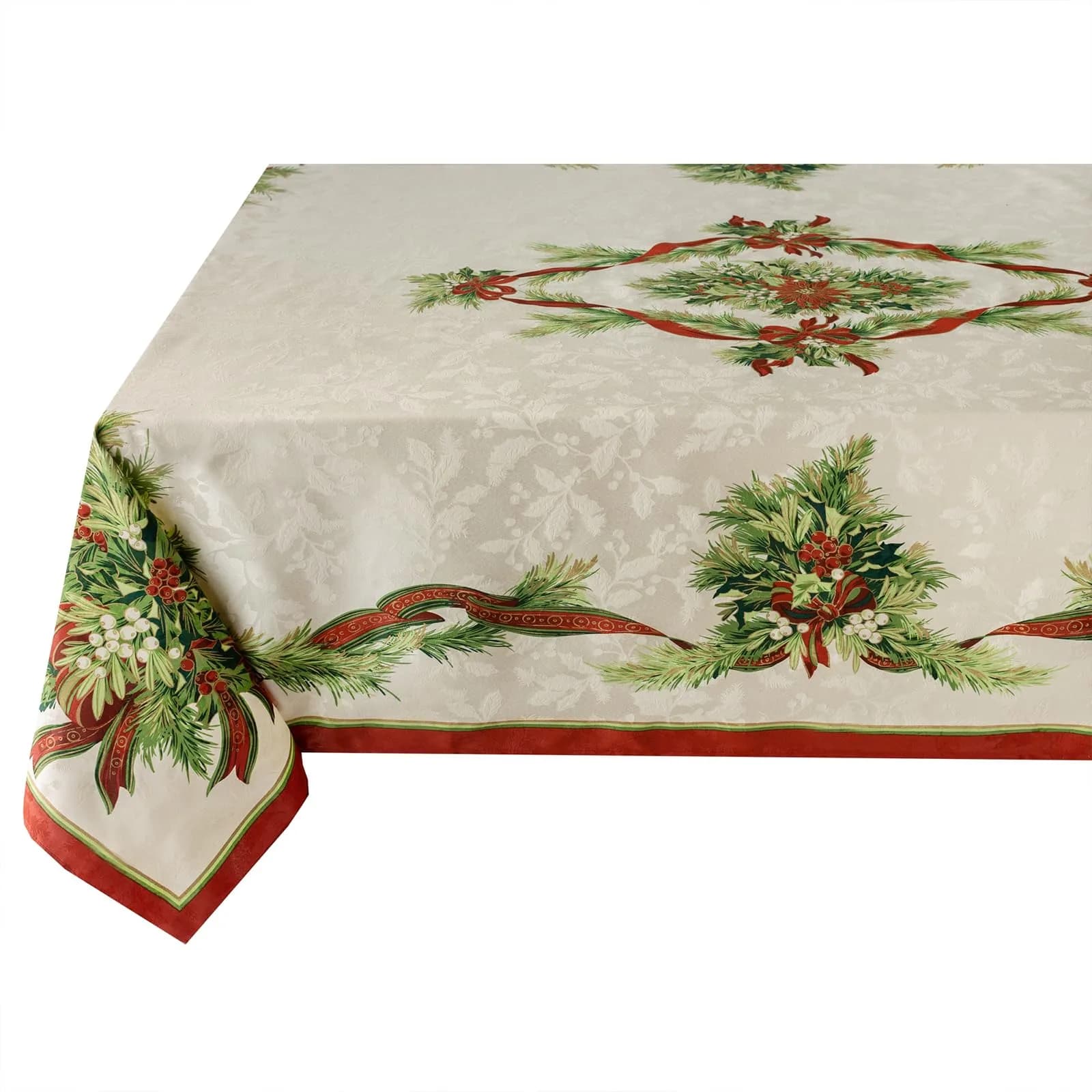 Benson Mills Christmas Ribbons Tablecloth 52" x 70" | Holiday Winter Decor - main product image