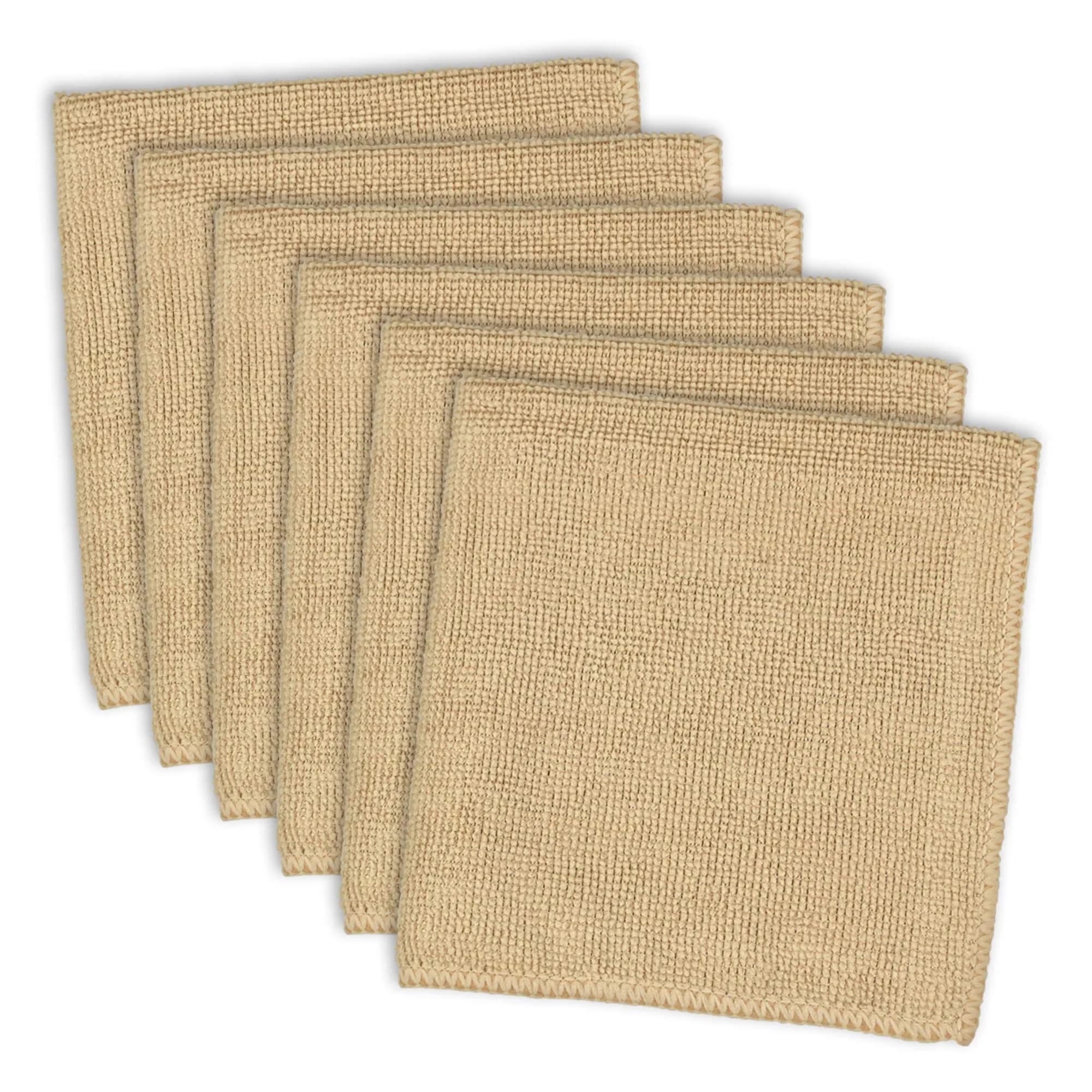 DII Cleaning Collection Soft Highly Absorbent Microfiber, Dishcloth Set, 12x12, Taupe, 6 Piece thumbnail 1