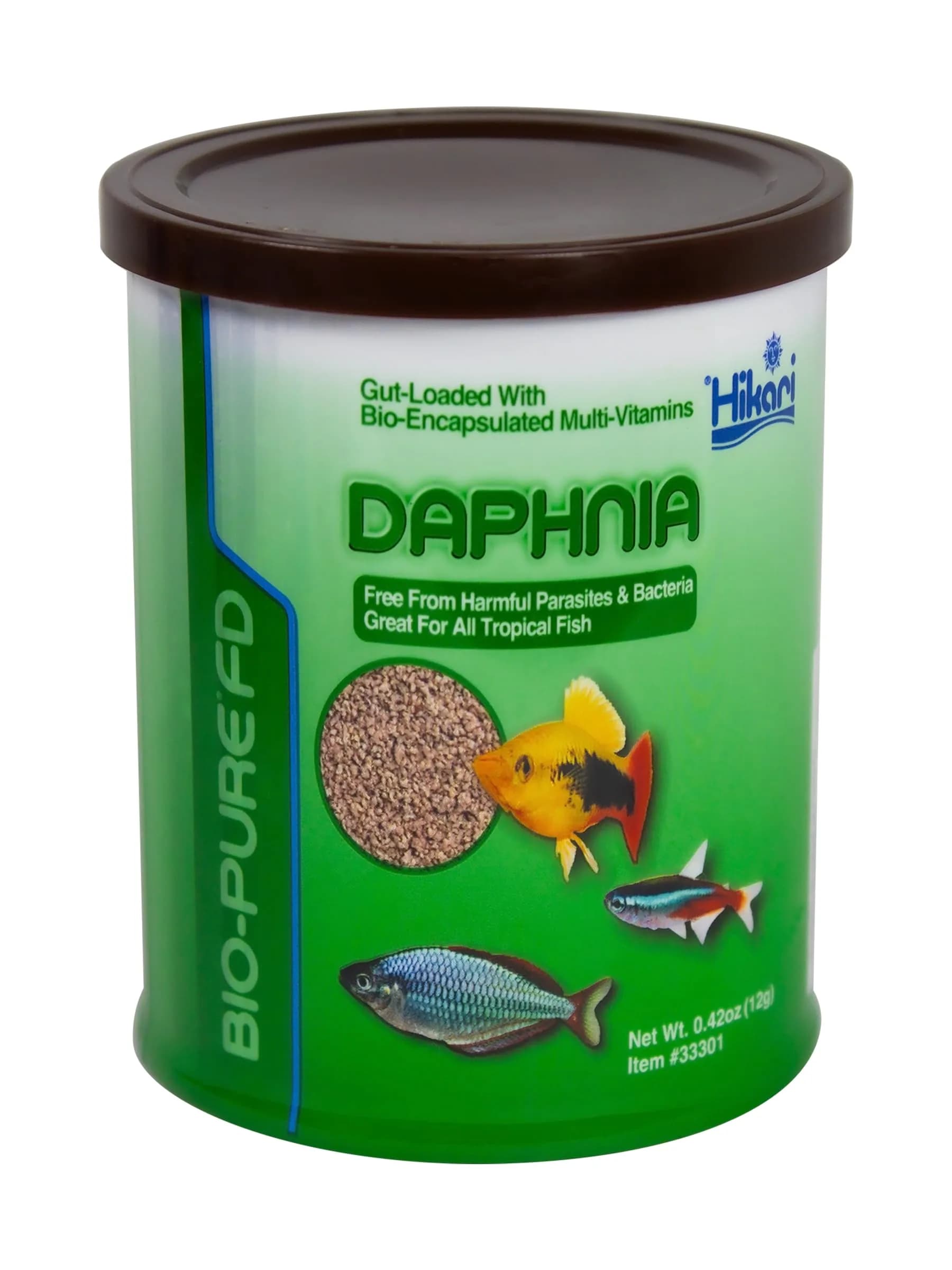 Hikari Bio-Pure Freeze Dried Daphnia Fish Food 11.9 g (0.42 oz) | Multi-Vitamin Rich Treat — No Color