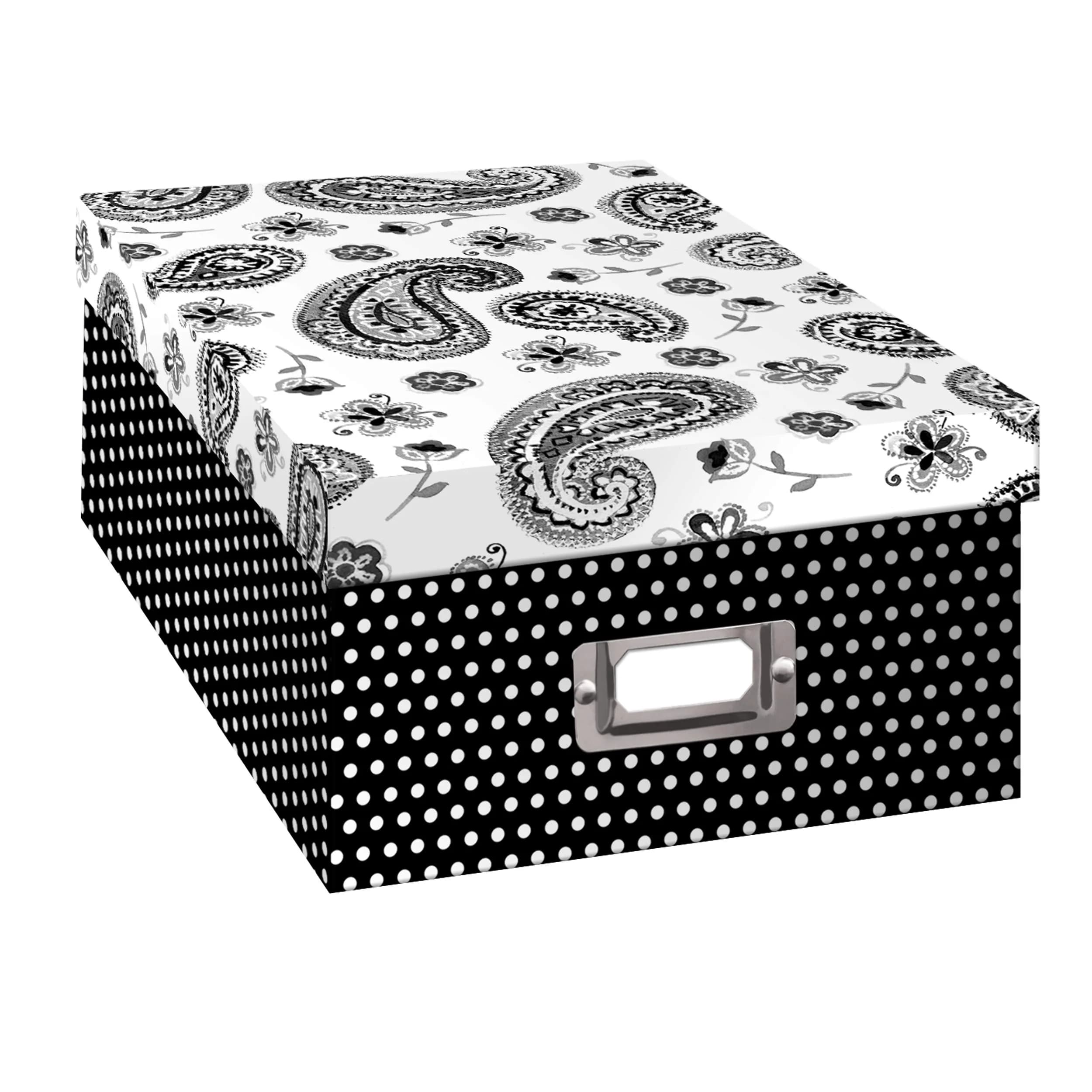 Pioneer Photo Albums B-1BW Storage Box, Paisley Design | Heavy Duty Photo & Collectibles Storage (70-120c)
