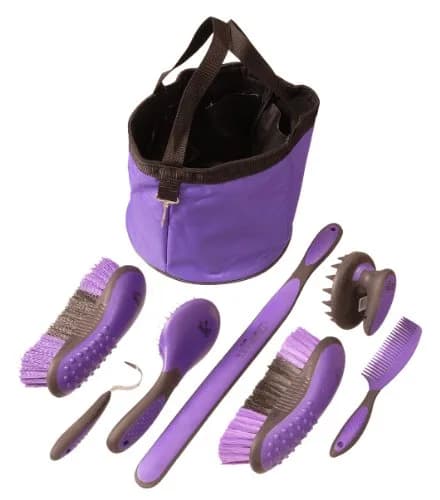 Tough 1 Great Grip Grooming Package (8-Piece), Purple | Complete Horse Grooming Kit thumbnail 1