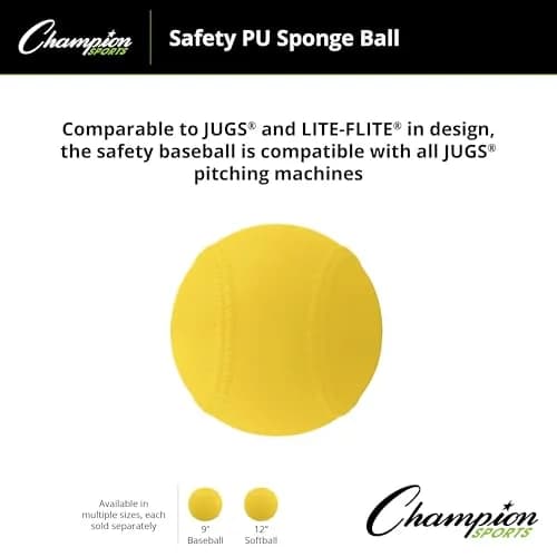 Champion Sports 12" Safety Pitching Machine Softballs | PU Sponge Construction for Safe Indoor/Outdoor Practice thumbnail 5