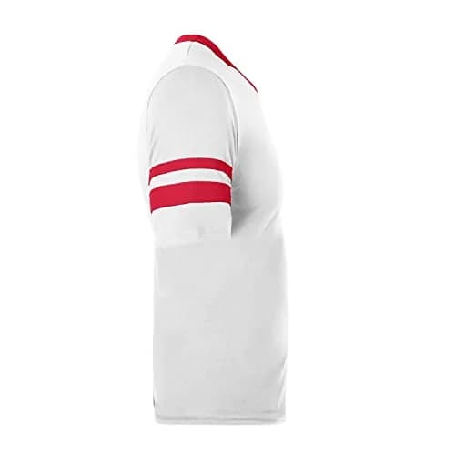 Augusta Sportswear Sleeve Stripe Jersey, White/Red | Soft Cotton-Poly Blend for Sports & Training thumbnail 4