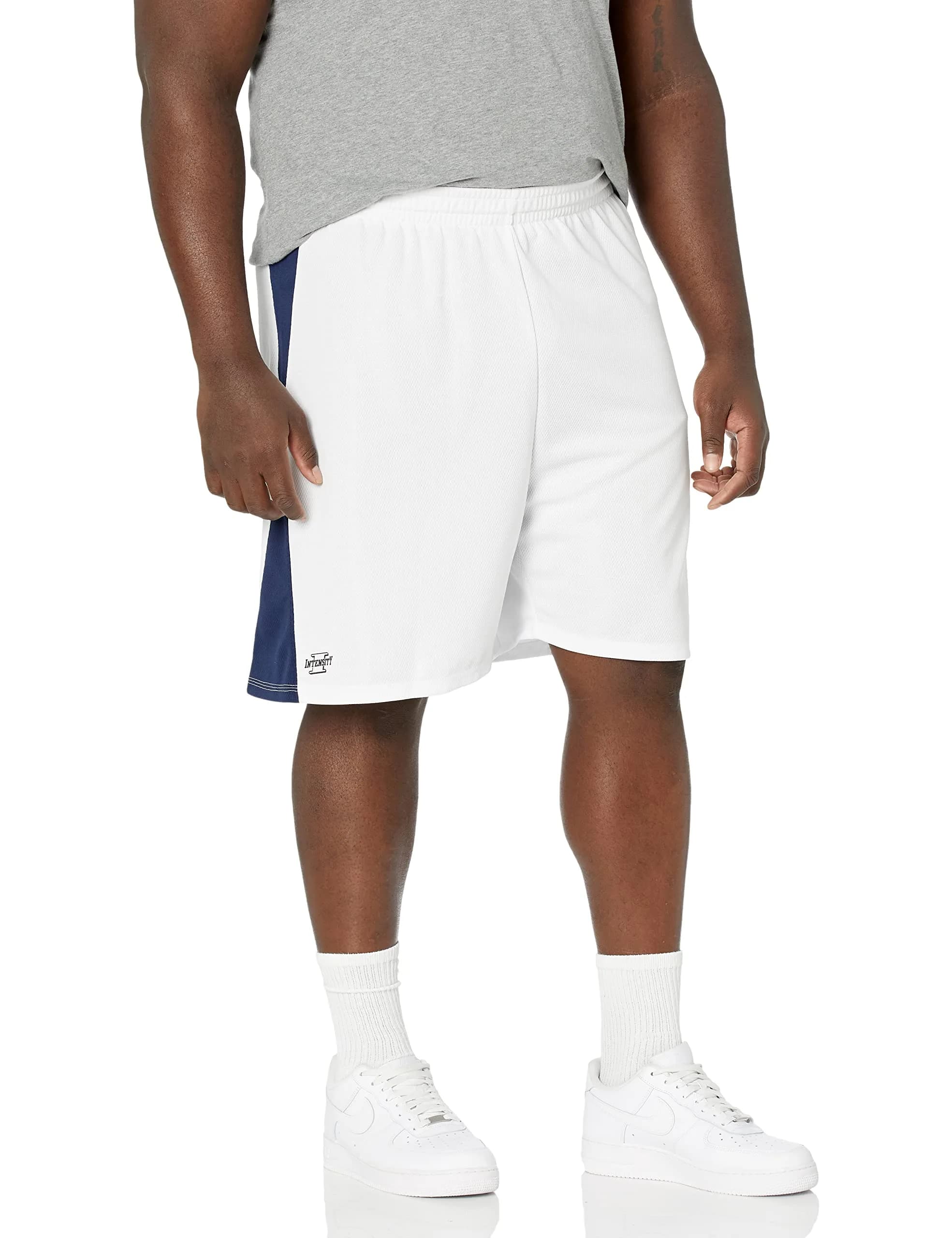 Intensity White Short | Fitted Active Shorts with 7" Inseam, Nylon, US-made | Adult