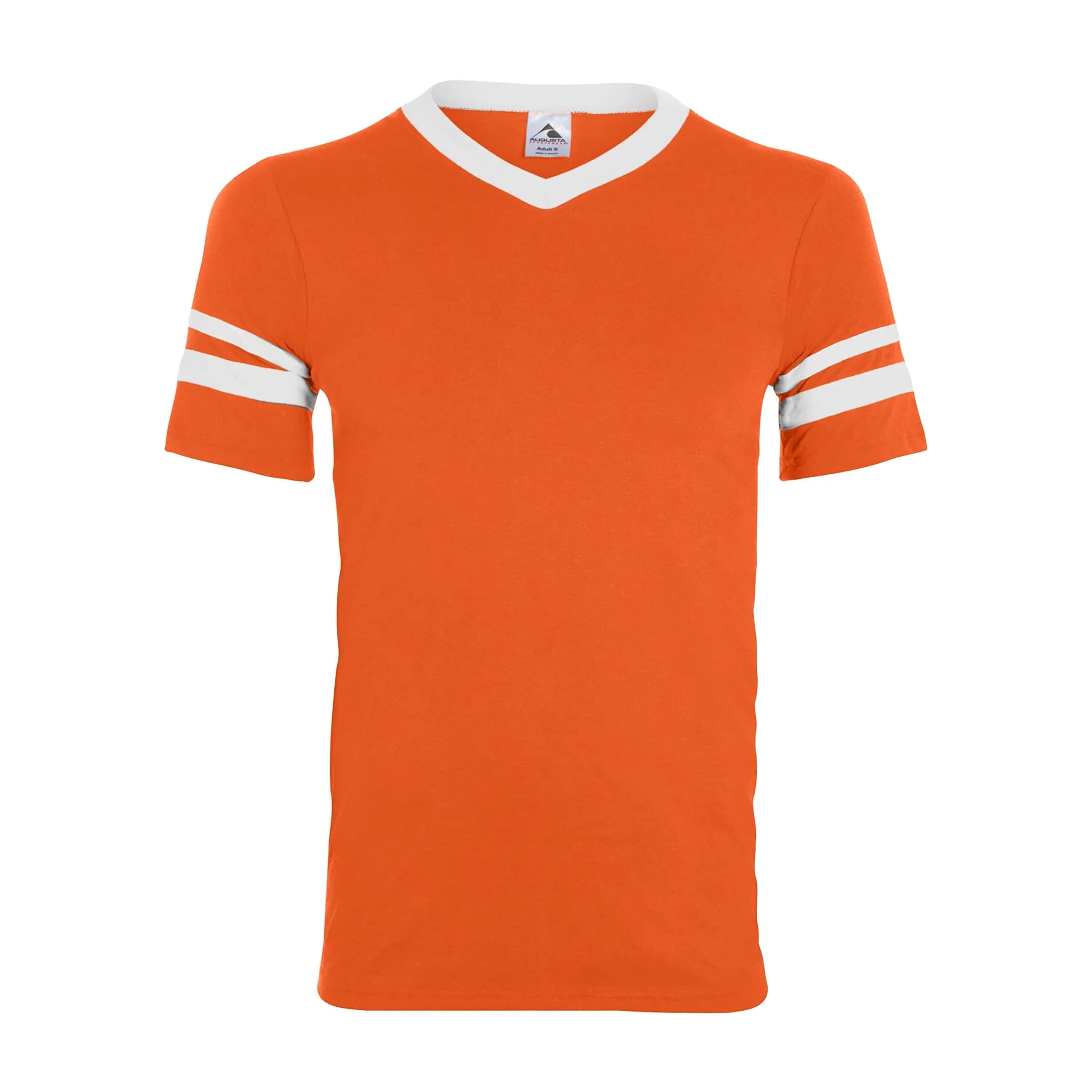 Augusta Sportswear Sleeve Stripe Jersey X-Large | Soft, Durable, Team-Ready — Orange/White / Small