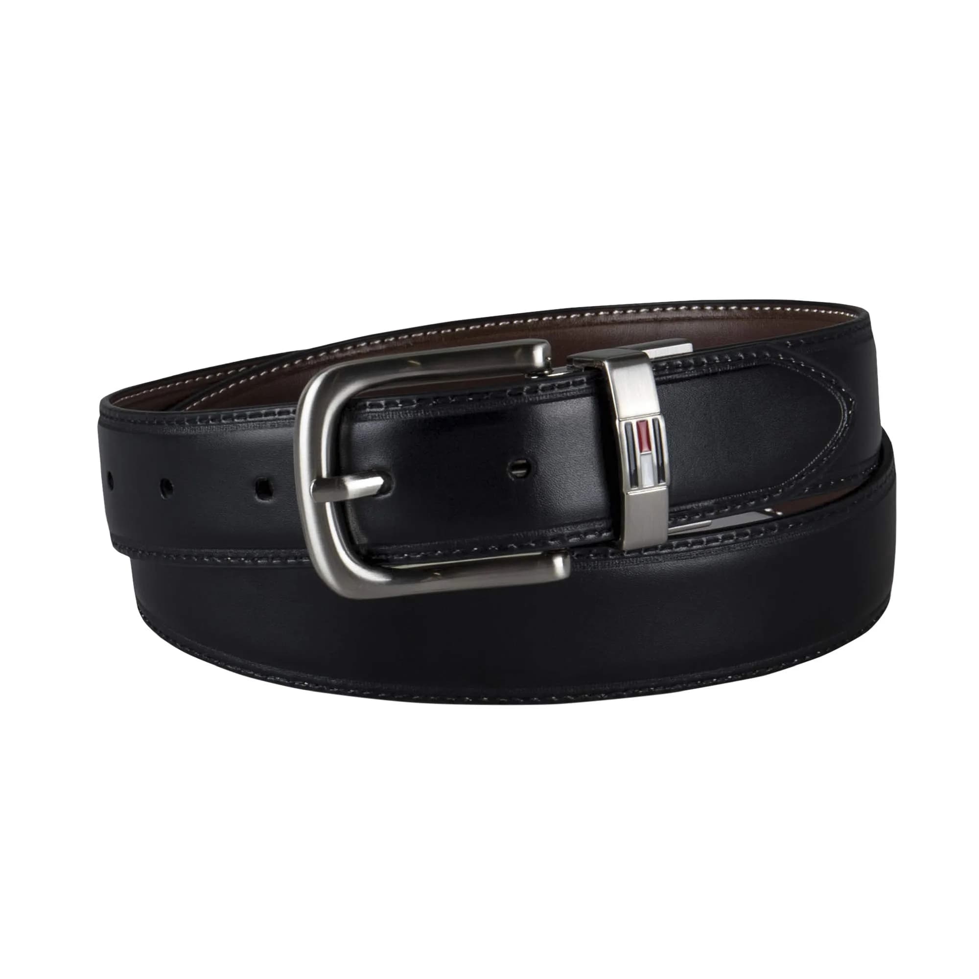 Tommy Hilfiger Men's Reversible Belt, Dark Brown/Black, 44 | 1.25-inch Width, Leather & PU Blend - view 3