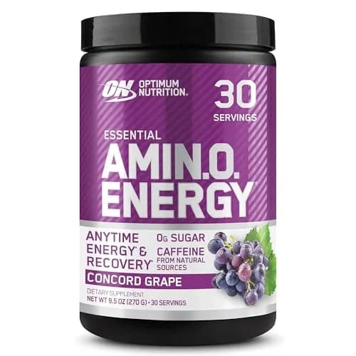 Optimum Nutrition Amino Energy Nutritional Supplement, Concord Grape Flavour, 30 Servings | Keto Friendly Energy Powder - main product image