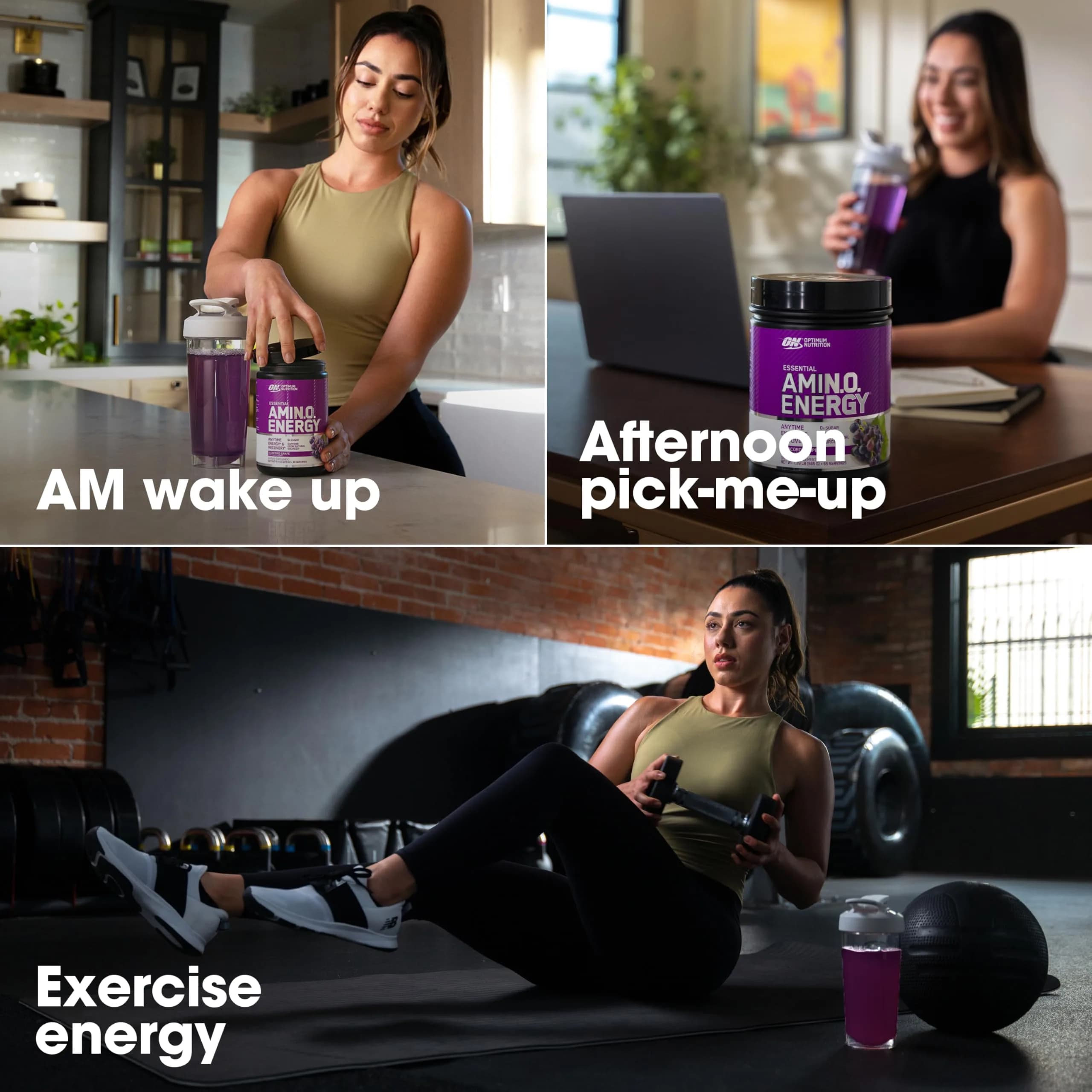 Optimum Nutrition Amino Energy Concord Grape Powder 270g (9.5 Oz) | Energy & Focus Supplement - view 3