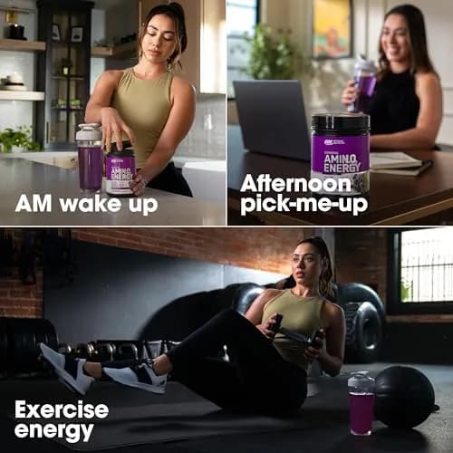 Optimum Nutrition Amino Energy Nutritional Supplement, Concord Grape Flavour, 30 Servings | Keto Friendly Energy Powder - view 3