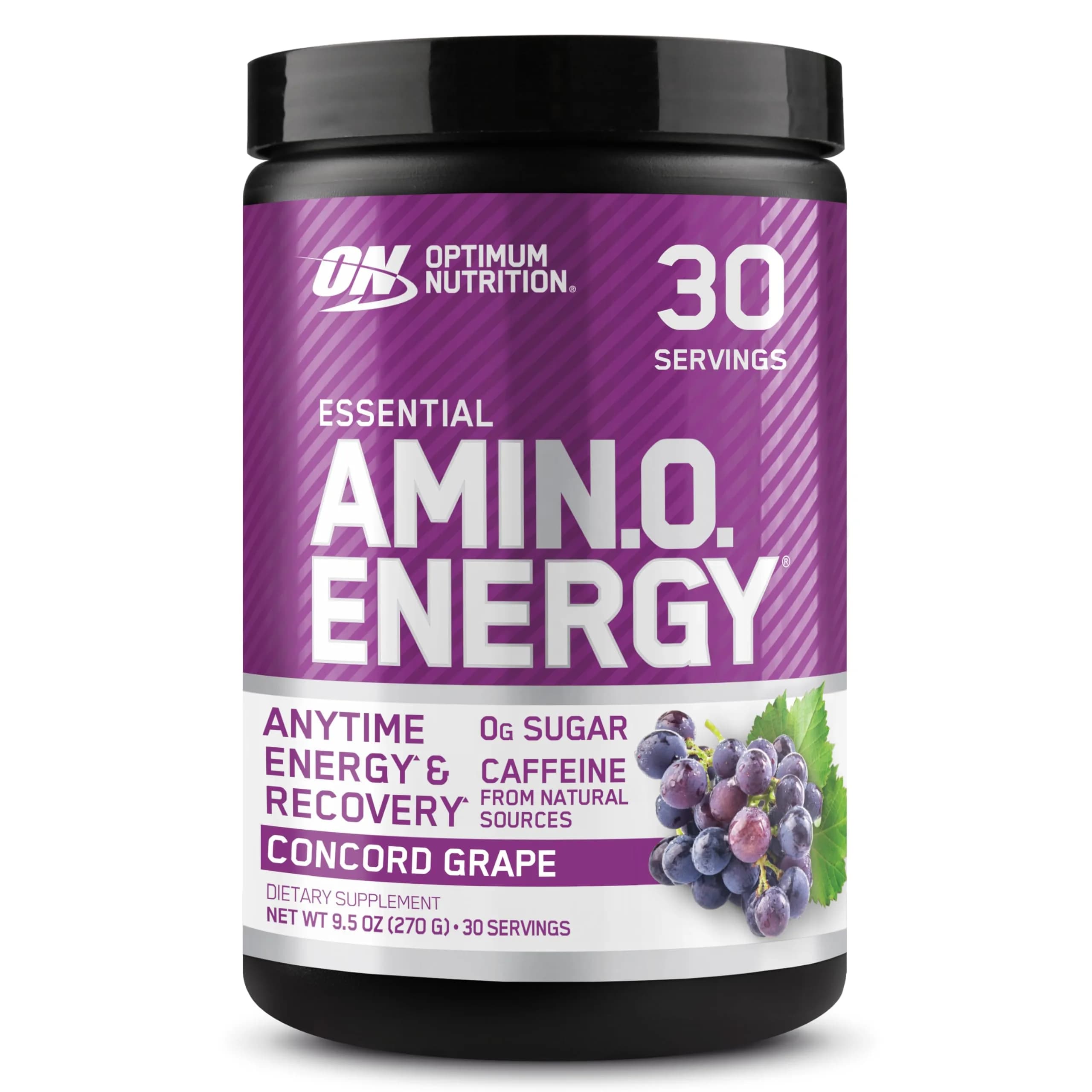 Optimum Nutrition Essential Amin.O. Energy Strawberry Burst 57oz (1.62kg) | Amino Acids & Energy Blend — Concord Grape / 9.5 Ounce