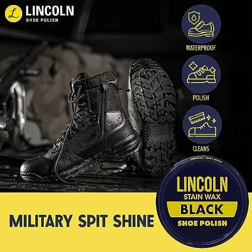 Lincoln Shoe Polish Wax - 2-1/8 oz | Made in USA Since 1925 - Black thumbnail 2