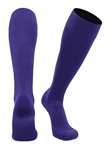 TCK Champion Over the Calf Baseball Socks (Purple, X-Large) | Moisture Wicking, Supportive Fit, Made in USA thumbnail 1