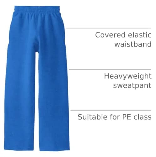 Soffe Youth Heavy Weight Open Bottom Pocket Sweatpant, Royal, Small | Casual Athletic Comfort thumbnail 4
