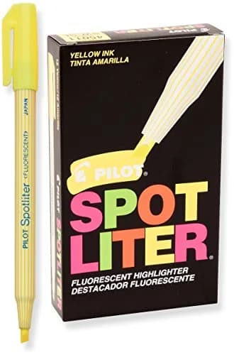 Pilot Spotliter Fluorescent Highlighters, Chisel Tip, Yellow, Dozen Box (12 Count) | Smooth Ink Flow thumbnail 1