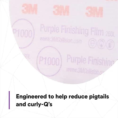 3M Hookit Purple Finishing Film Abrasive Disc, 6 in, P1000 | Long-Lasting, Fast Cutting, Aluminum Oxide thumbnail 5