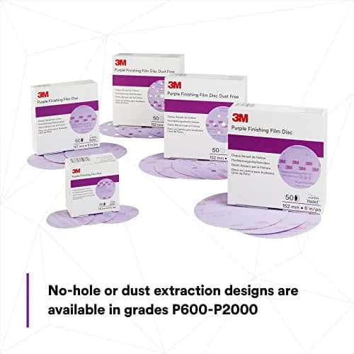 3M Hookit Purple Finishing Film Abrasive Disc, 6 in, P1000 | Long-Lasting, Fast Cutting, Aluminum Oxide thumbnail 7