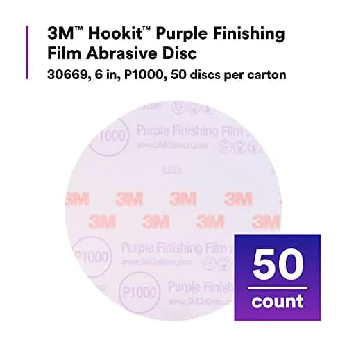 3M Hookit Purple Finishing Film Abrasive Disc, 6 in, P1000 | Long-Lasting, Fast Cutting, Aluminum Oxide thumbnail 3