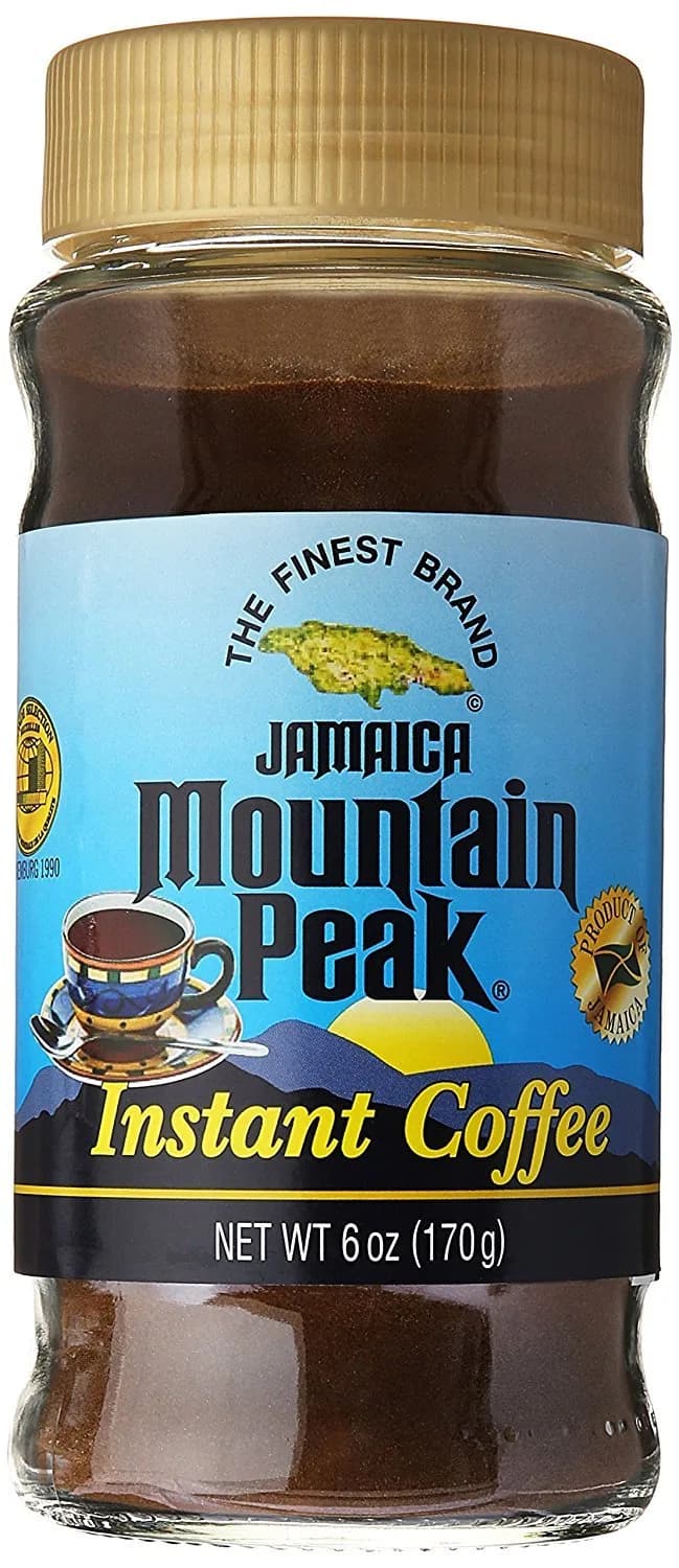 Jamaica Mountain Peak Instant Coffee 6 OZ | Jamaican Unflavored Roast, Kosher Certified, 170g, Drink Hot or Cold — 6 Ounce