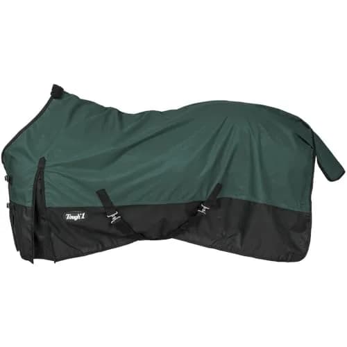 Tough1 600D Waterproof Turnout Sheet - Hunter Green - 69" | Heavy-Duty Horse Rain Sheet thumbnail 1