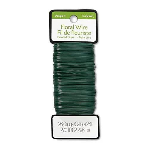 FloraCraft Green Floral Wire 270 ft (Pack of 4) | 26 Gauge Carbon Steel for Crafts — Green