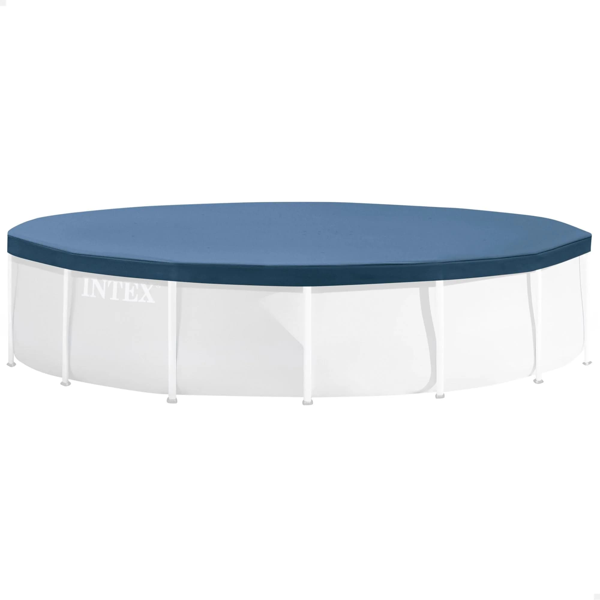 Intex 10ft Round Pool Cover | Blue PVC with Drawstring & Drain Holes - main product image