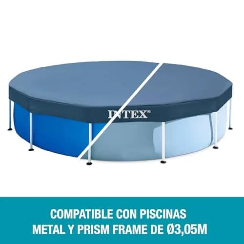 Intex 10ft Round Pool Cover | Blue PVC with Drawstring & Drain Holes thumbnail 4