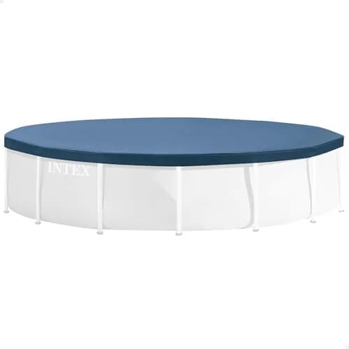 Intex 10ft Round Pool Cover | Blue PVC with Drawstring & Drain Holes thumbnail 1