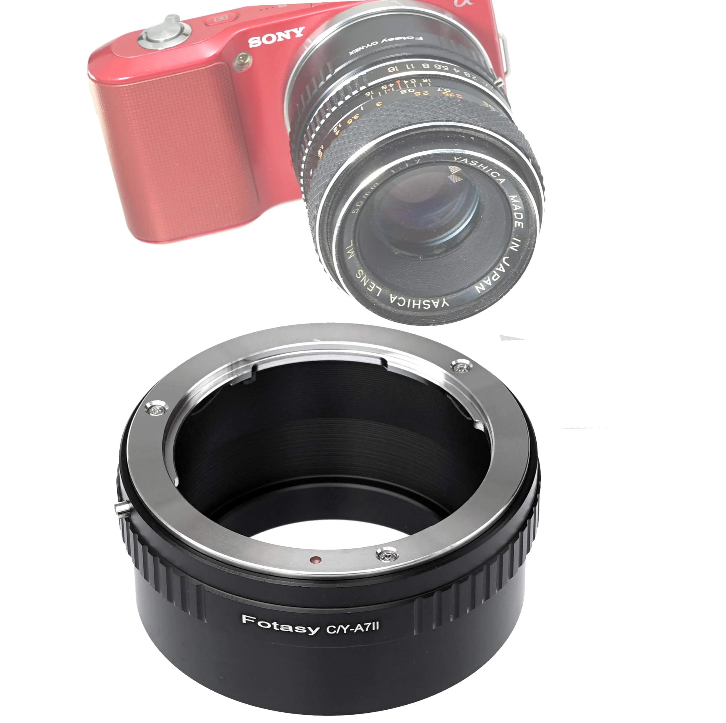 Fotasy CY Lens to E-Mount Adapter | Contax Zeiss C/Y Lens to Sony E-Mount Camera Body | 3 oz (85g) — CY Lens - E-Mount