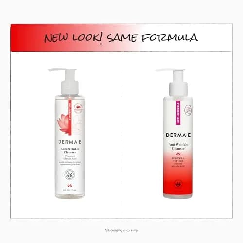 Derma E Anti-Wrinkle Cleanser for Nighttime with Glycolic Acid & Vitamin A, 177ml (6 Fl Oz) | Gentle Exfoliation for Radiant Skin thumbnail 3