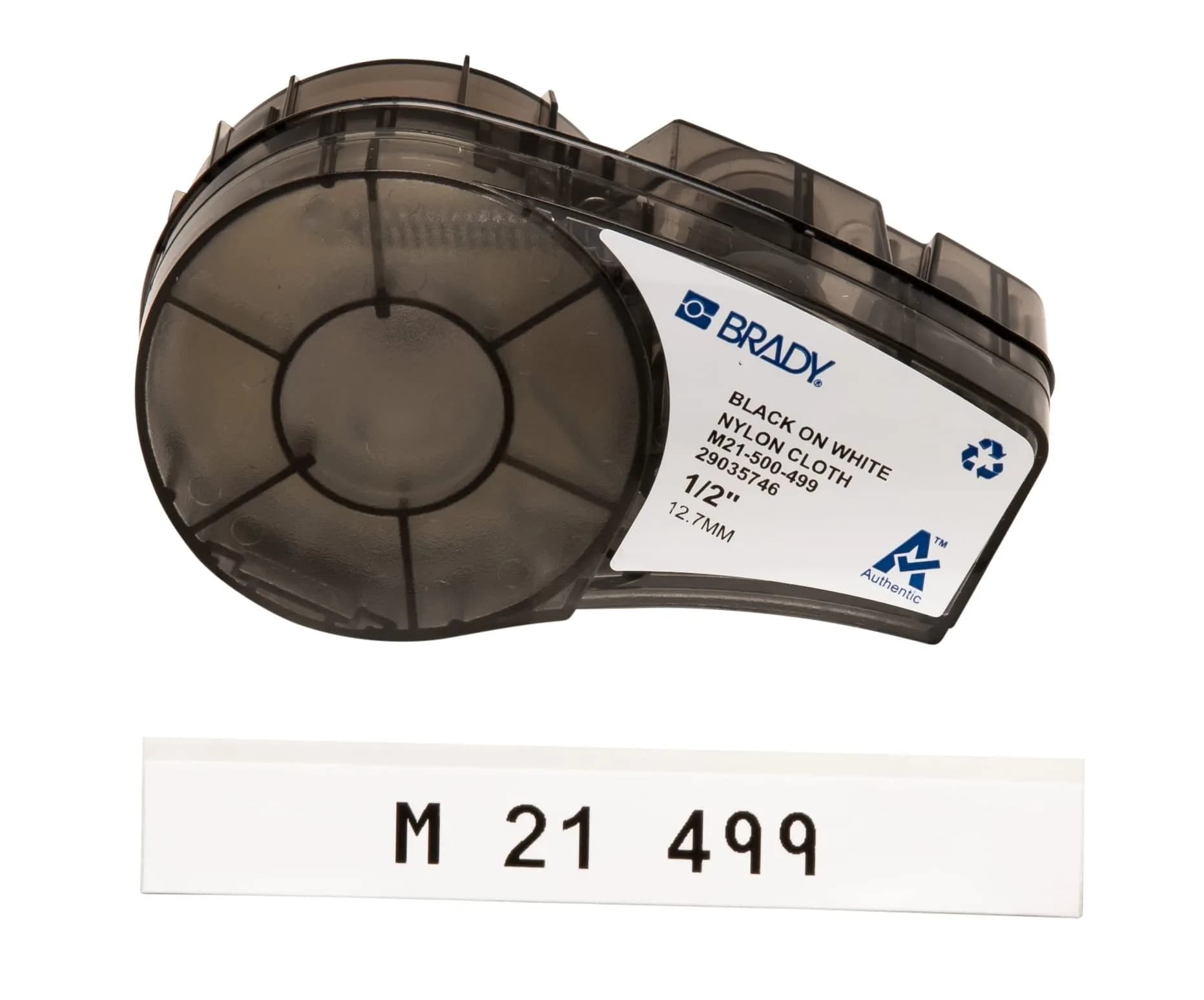 Brady Nylon Label 0.5" W 16' L | Indoor ID & Wire Marking | Black on White — .5"