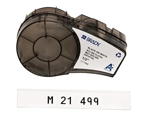 Brady Nylon Label 0.5" W 16' L | Indoor ID & Wire Marking | Black on White thumbnail 1
