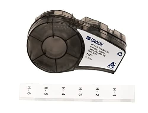 Brady M21-500-499-TB Nylon Label Tape 12mm (0.5") x 4.88m (16') Black on White | Durable General ID & Wire Marking thumbnail 1