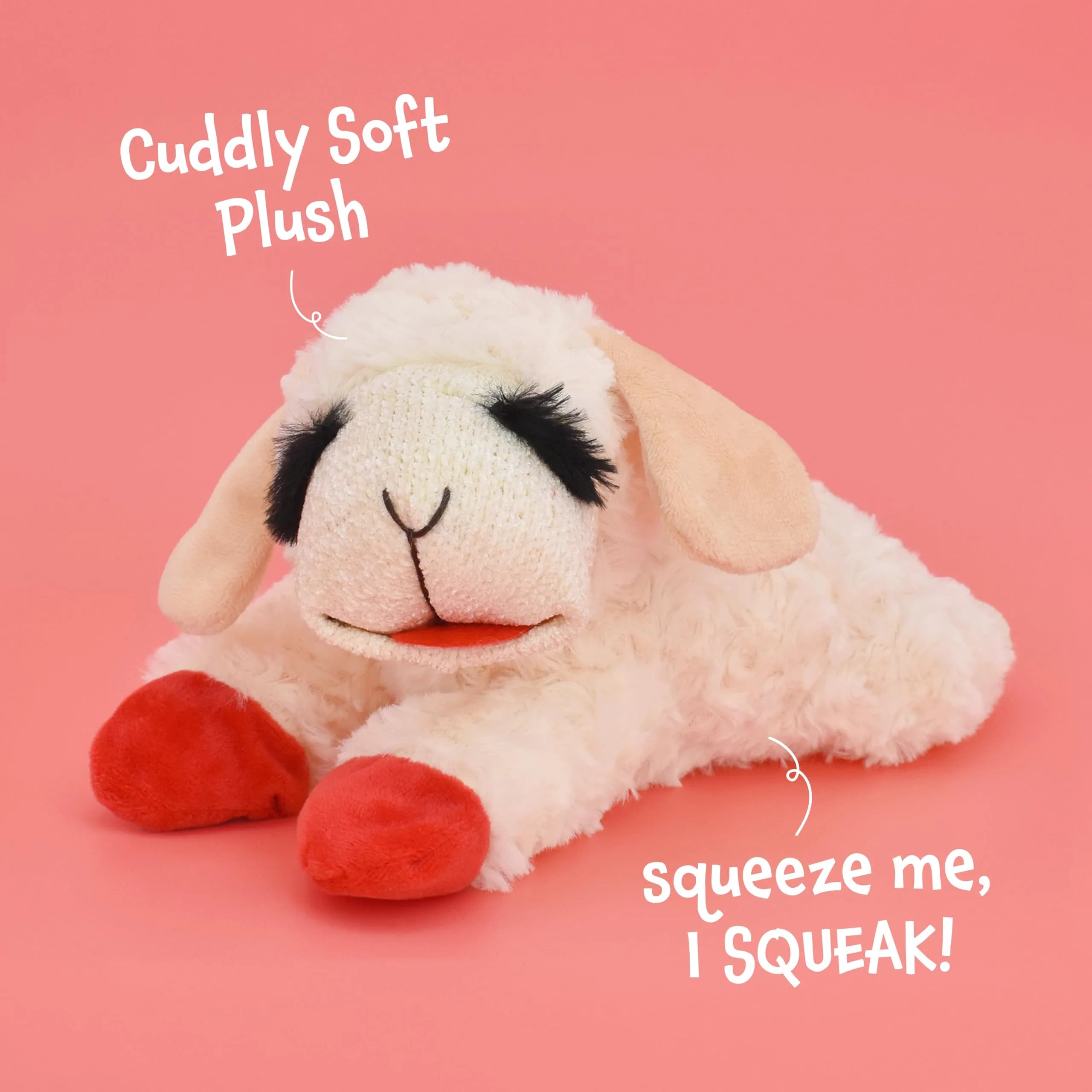 Multipet Lamb Chop Plush Dog Toy 25.4 cm (10") | Squeaky Toy for Small & Medium Dogs - view 4
