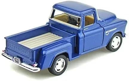 KiNSMART 1955 Chevrolet Stepside Pickup Truck 5 Inch 1:32 Scale Die Cast Metal Blue | Classic American Model thumbnail 2