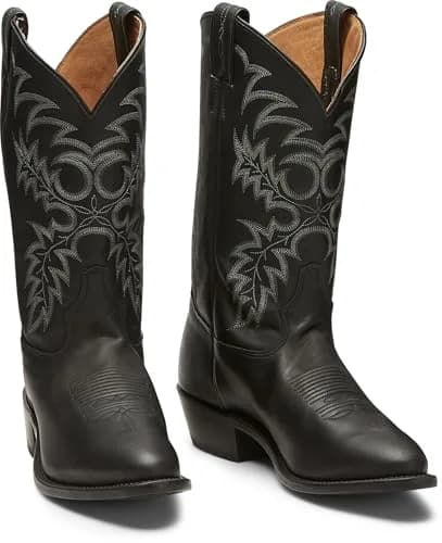 Tony Lama Men's Black Stallion Cowboy Boots, Onyx - 11 D | Classic Western Style with Full Grain Leather thumbnail 8