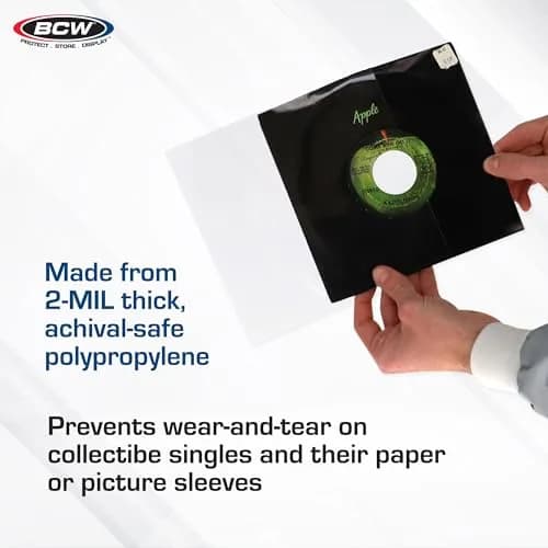 BCW 45 RPM Vinyl Record Sleeves 100 Count | Clear 2 Mil Polypropylene for 7-Inch Records thumbnail 4