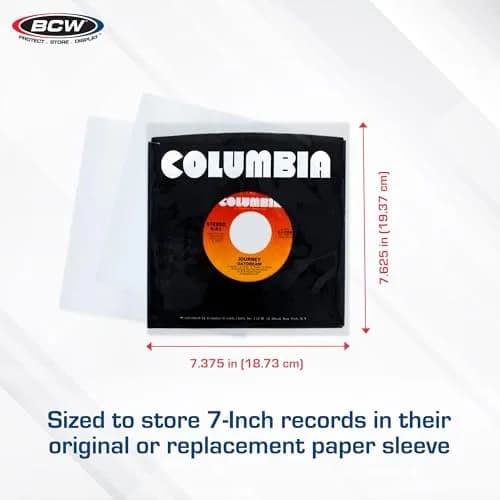 BCW 45 RPM Vinyl Record Sleeves 100 Count | Clear 2 Mil Polypropylene for 7-Inch Records thumbnail 3