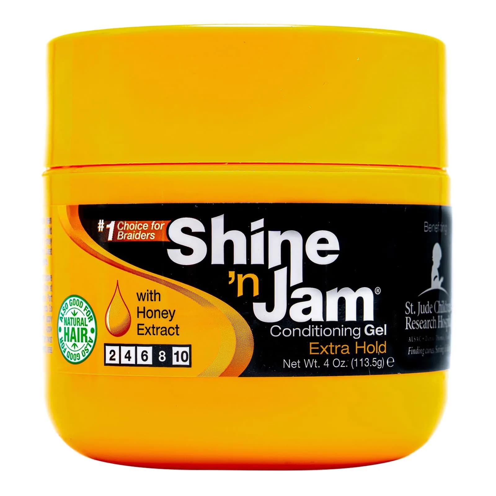 AmPro Shine-n-Jam Maximum Hold Gel, 4 oz | Honey Infused for Strength & Shine, Non-Greasy, All Hair Types