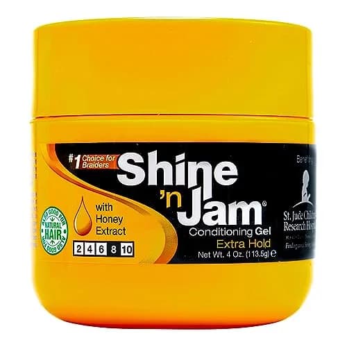 AmPro Shine-n-Jam Maximum Hold Gel, 4 oz | Honey Infused for Strength & Shine, Non-Greasy, All Hair Types thumbnail 1