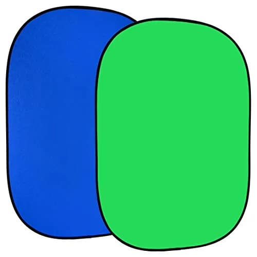 Fotodiox Pro Collapsible Background 5x7ft (1.5m x 2.1m) 2-in-1 Green/Blue Panel | Chroma Key for Photography & Video thumbnail 1