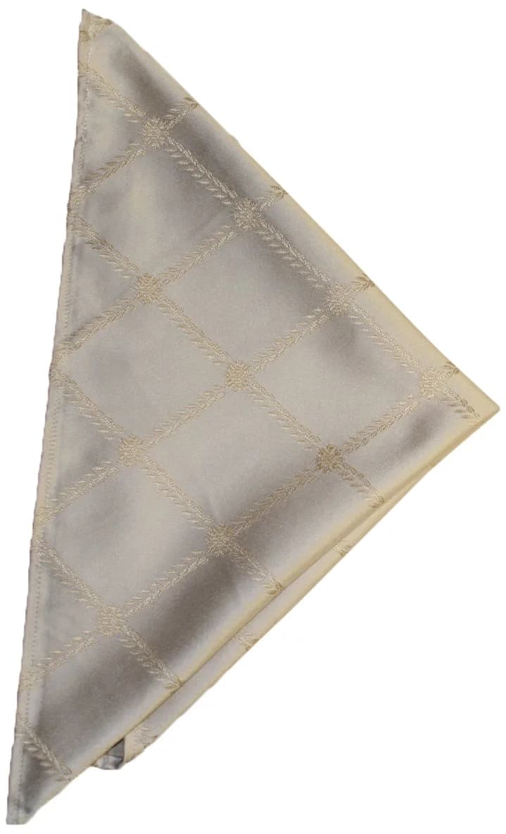 Violet Linen Diamond Damask Design Fringes Tablecloth Beige 54" | Elegant Damask Pattern for Dining