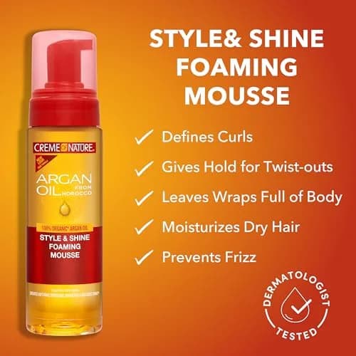 Creme of Nature Style & Shine Foaming Mousse 200ml (7 fl oz) | Defines Curls & Controls Frizz thumbnail 4