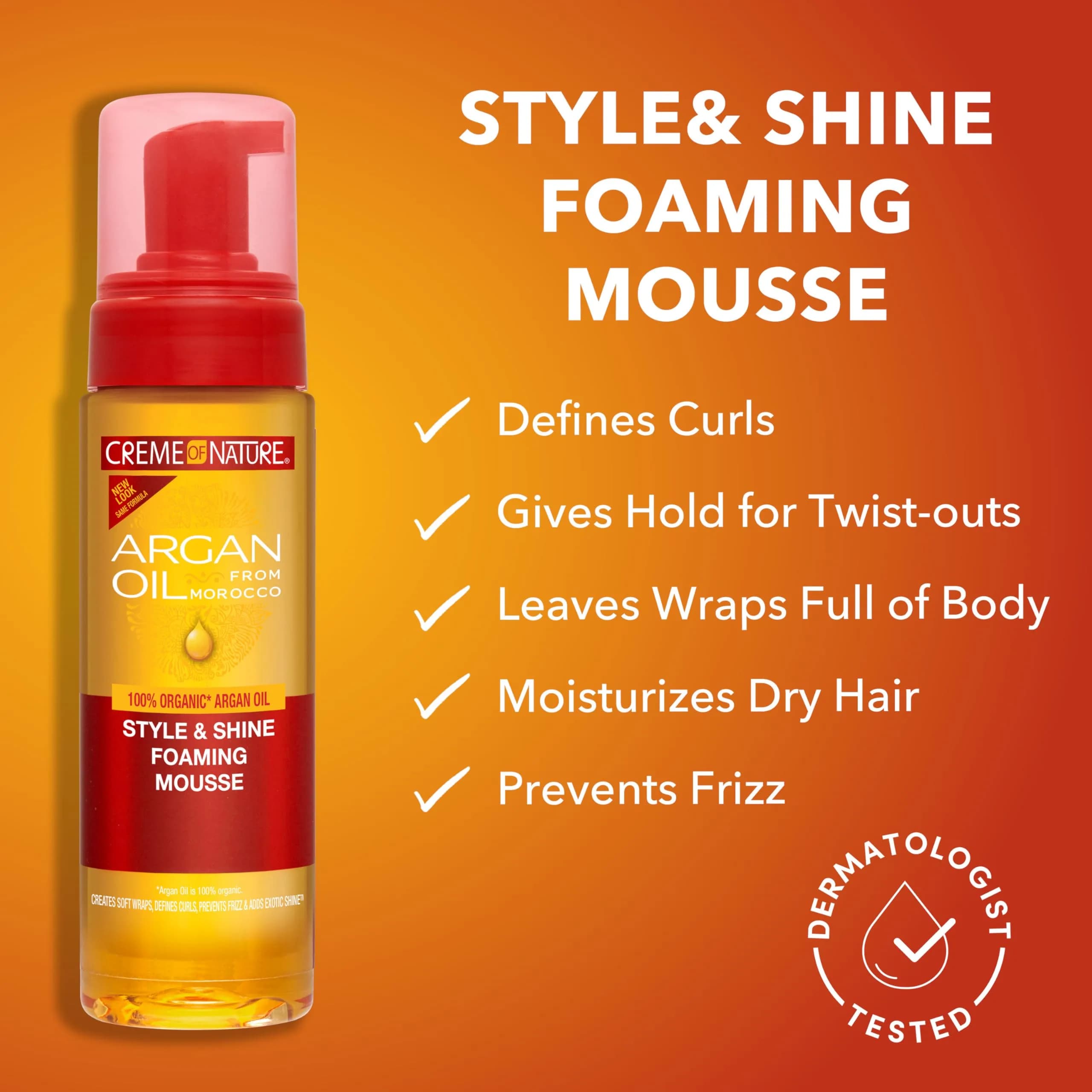 Creme of Nature Style & Shine Foaming Mousse 200ml (7 fl oz) | Defines Curls & Controls Frizz - view 4