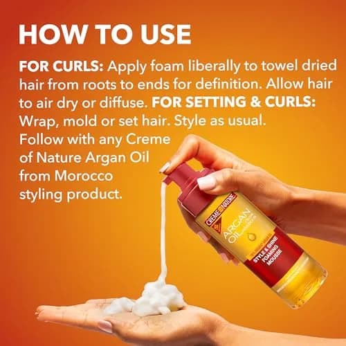 Creme of Nature Style & Shine Foaming Mousse 200ml (7 fl oz) | Defines Curls & Controls Frizz thumbnail 6