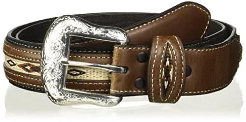 Nocona Men's Top Hand Black Middle Inlay Belt 44 | Genuine Leather Western Style thumbnail 1