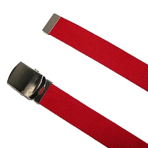 CTM Cotton Adjustable Belt with Nickel Buckle | Classic Casual Web Belt for Men & Women (1.25 inch, White) thumbnail 2